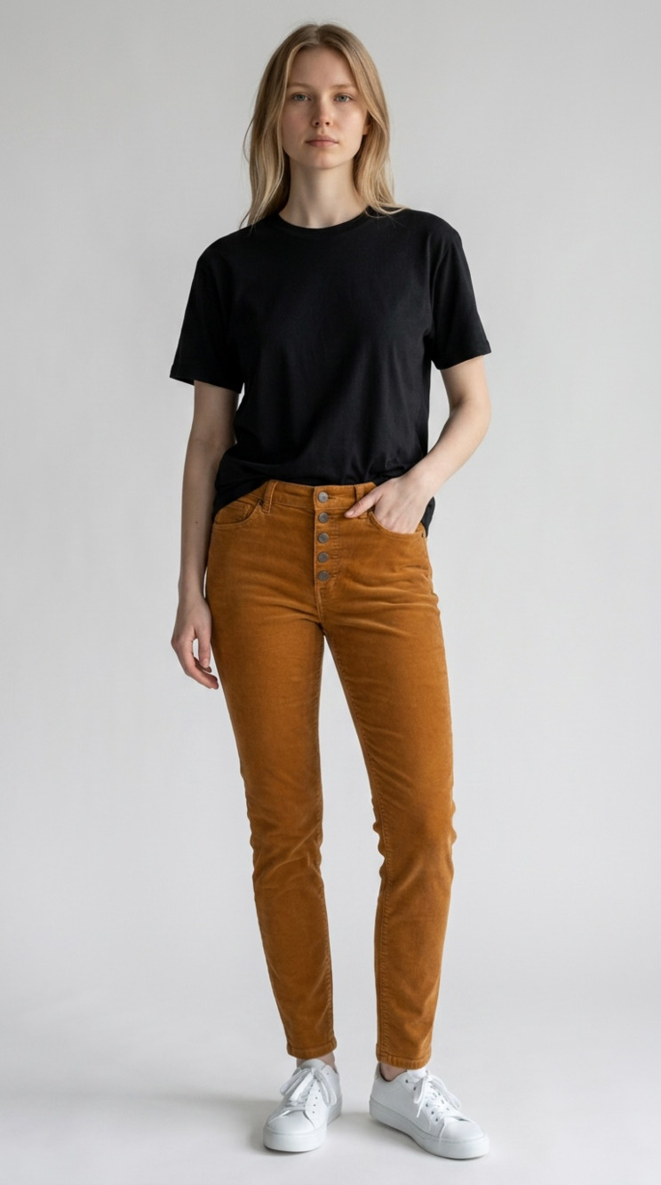 CAbi Button Fly Skinny Corduroy Pants